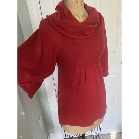 Autumn Cashmere Tie-Back Sweater Red Tunic Knit Size Extra Small Holiday - Picture 4 of 12